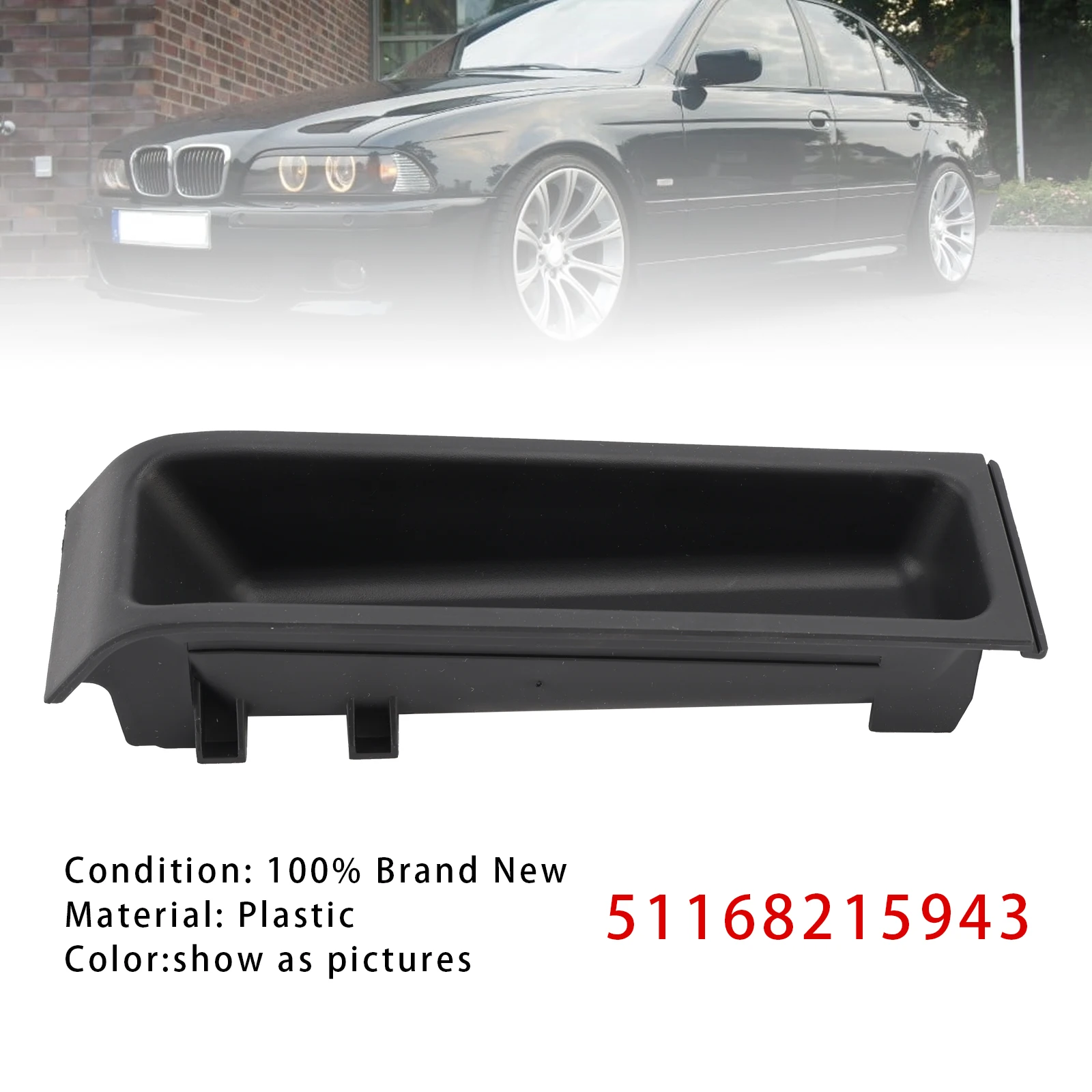 Topteng Armrest Storage Tray 51168215943 For BMW E39 E38 525 528 530 740 745