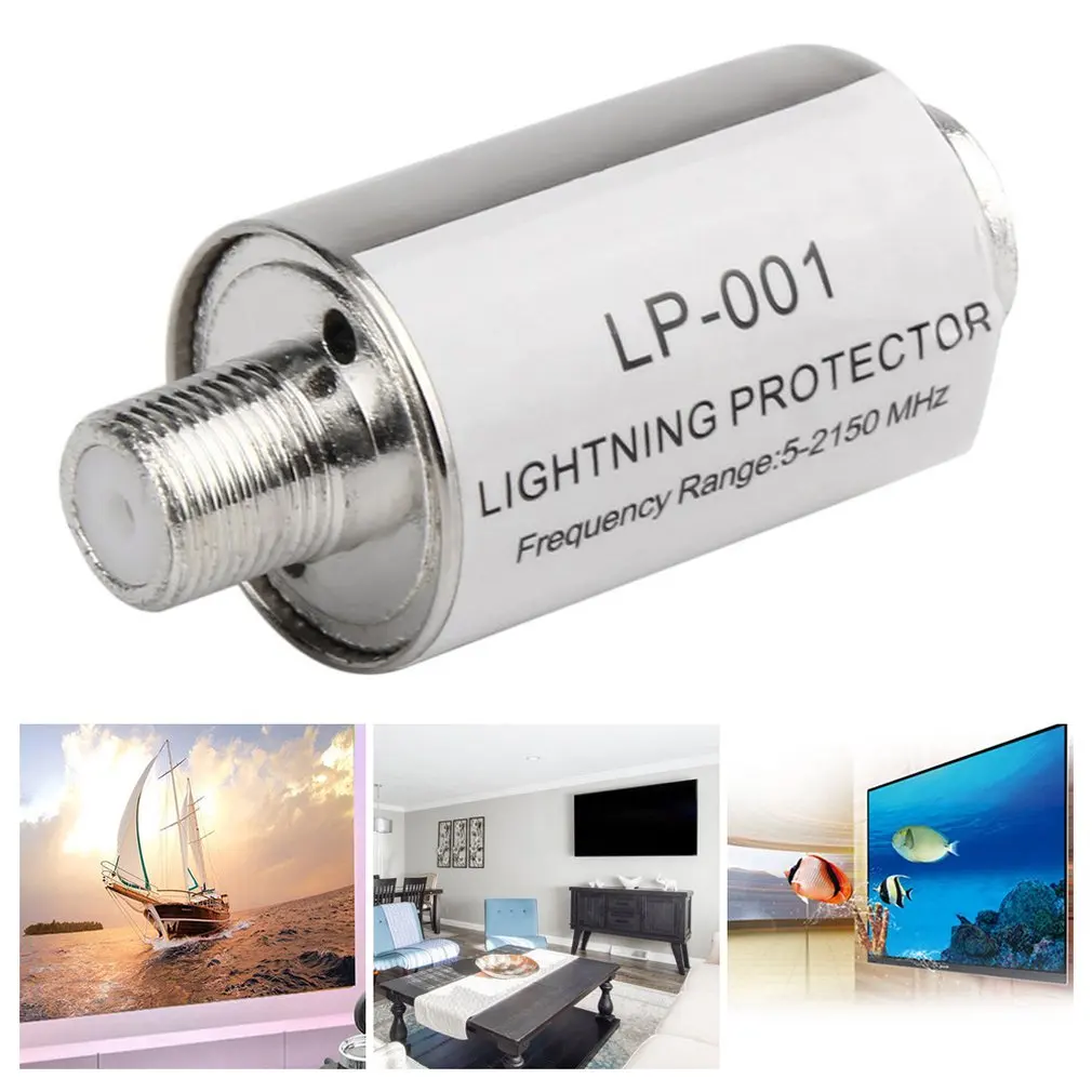 lighting protector coaxial satellite TV lightning protection devices satellite antenna lightning arrester 5-2150MHz Gadgets