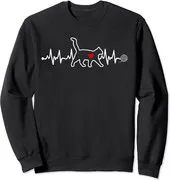 Polarshe Cat Heartbeat Clothing Heartbeat Cat Lover Unisex Crewneck Sweatshirt