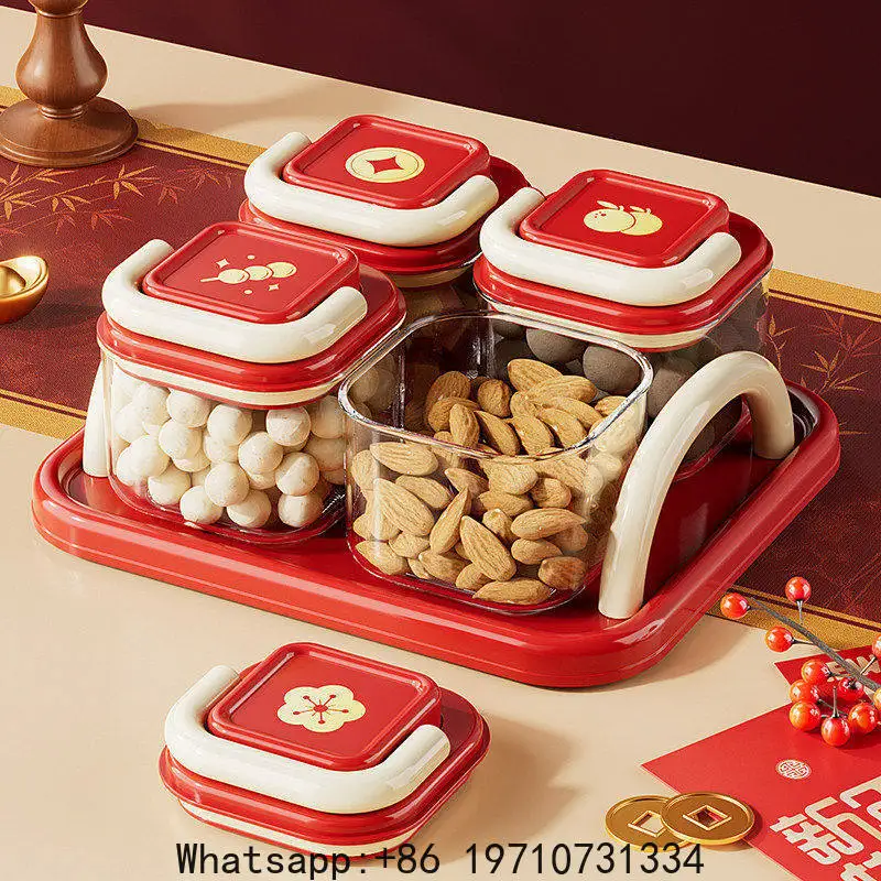 Grid fruit plate high-end exquisite high-value housewarming new home living room coffee table home