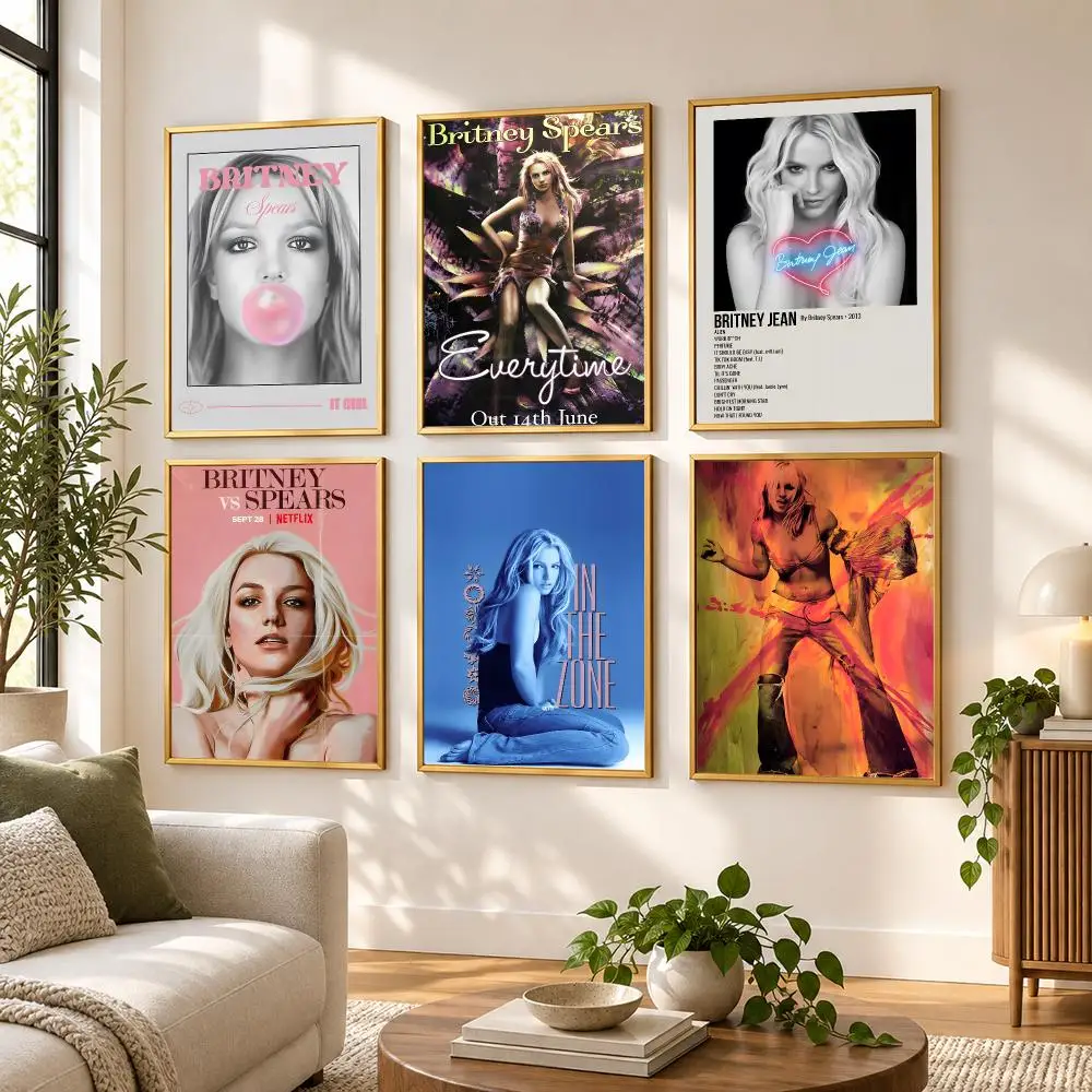 Singer B-Britney SpearsS Poster HD Art Sticky Wall Waterproof Home Living Room Bedroom Bar Aesthetic Decoration
