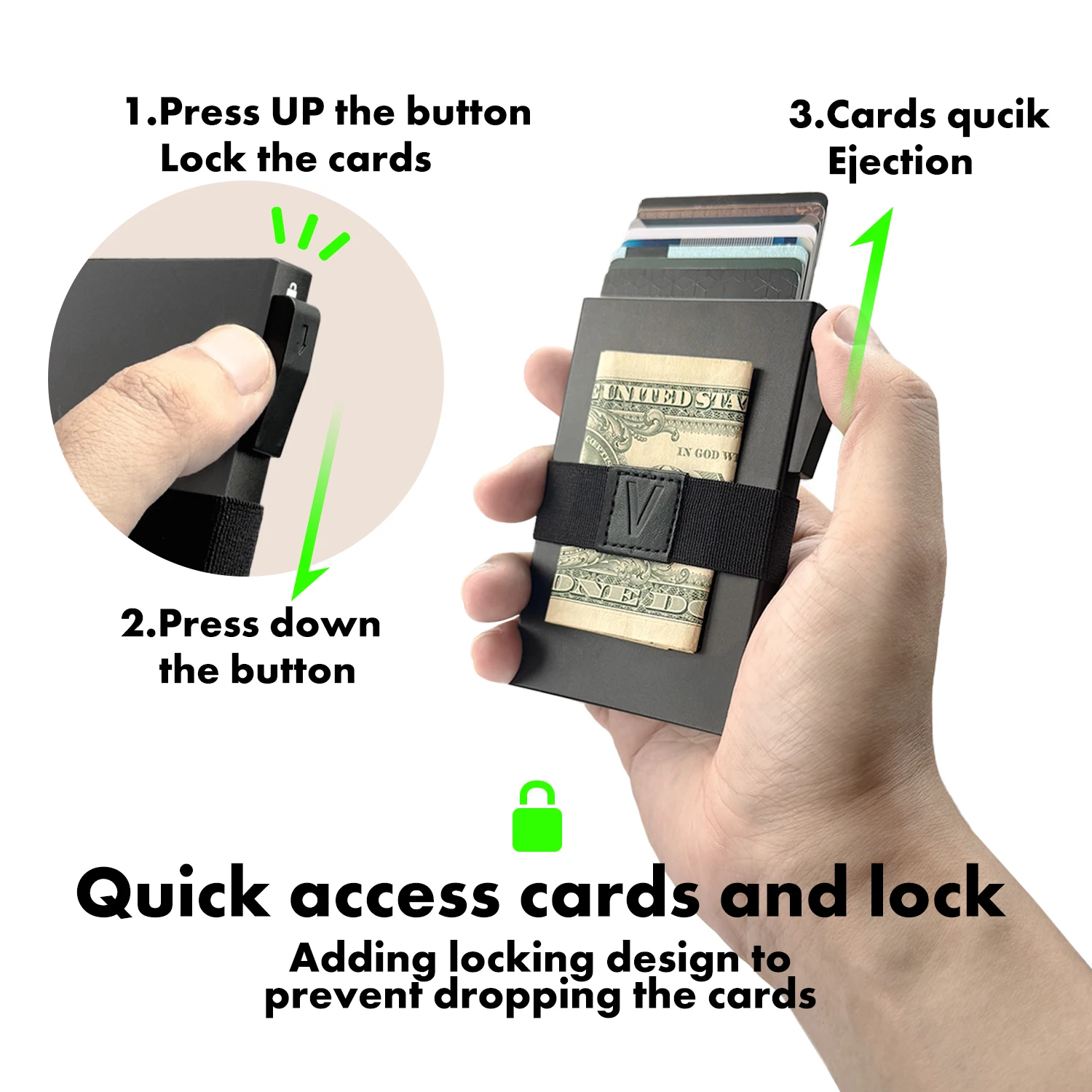 Smart Airtag Wallet Men: Metal Wallet with Airtag Holder -  AirTag Wallet for Men Airtag, Slim Minimalist Pop Up Card Wallet