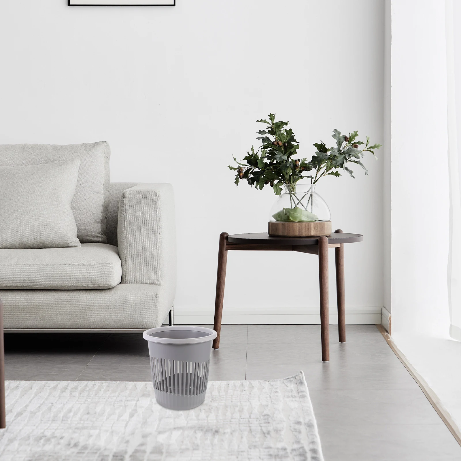 

Plastic Round Trash Can Simple Look Bathroom Bedroom Office Living Room Garbage Container Plastic Bathroom Trash Can