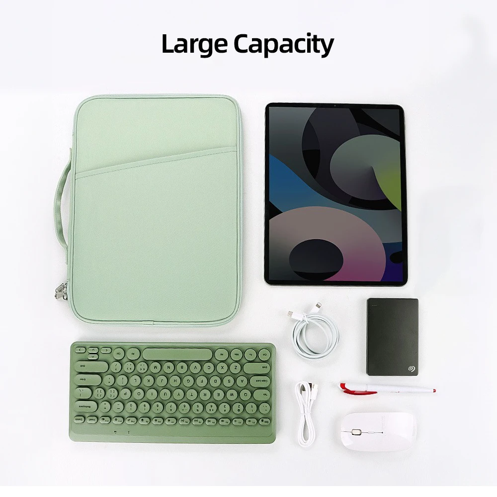 GOOJODOQ Professional Dual Compartment Tablet Magic Keyboard Travel Case Bag 11" & 12.9" Inch Tas Tablet Water Resistant - Hijau