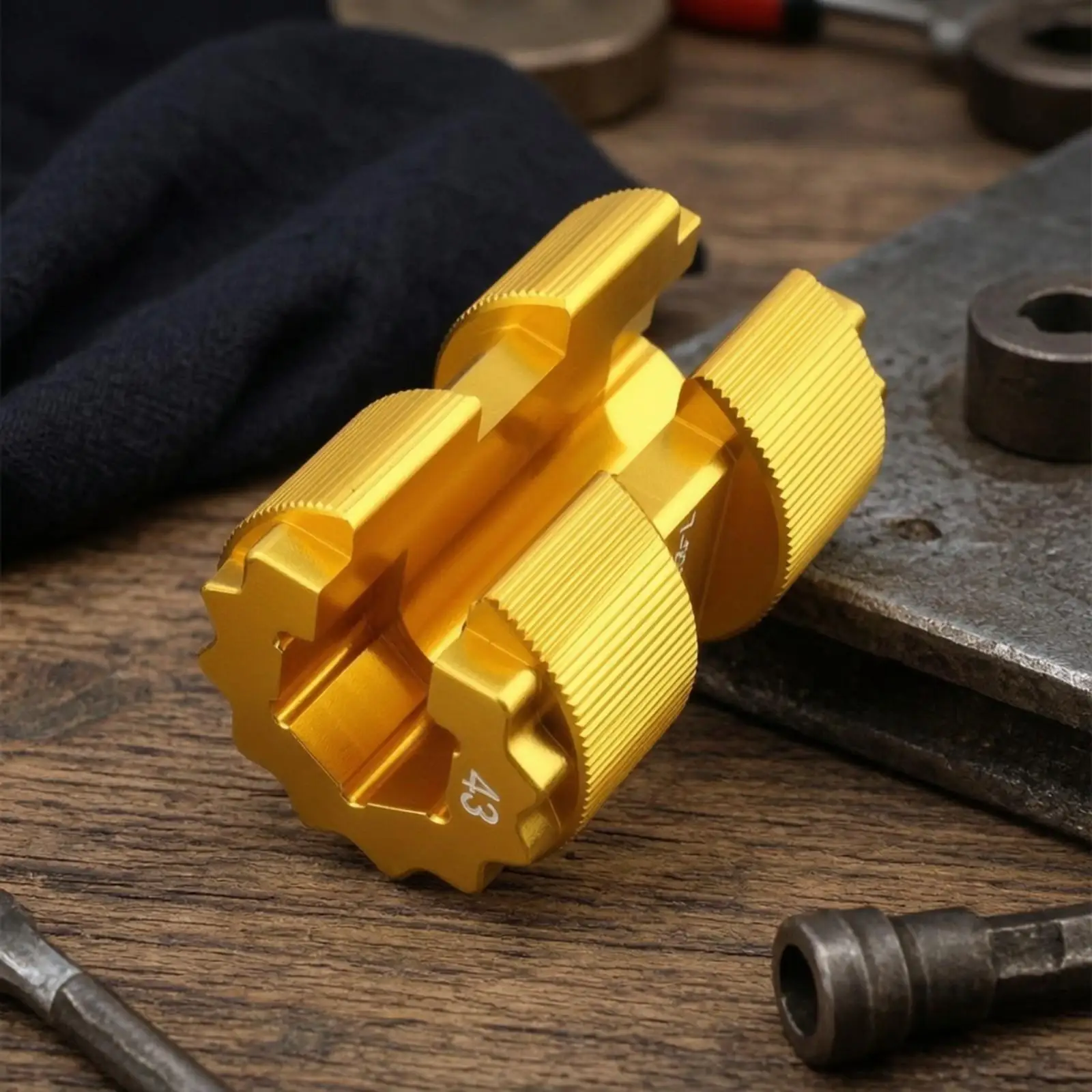 Portable Motorcycle Shock Tool Wrench 41 43mm Aluminum Alloy Fork Spanner for Bike Suspension Disassembly Task
