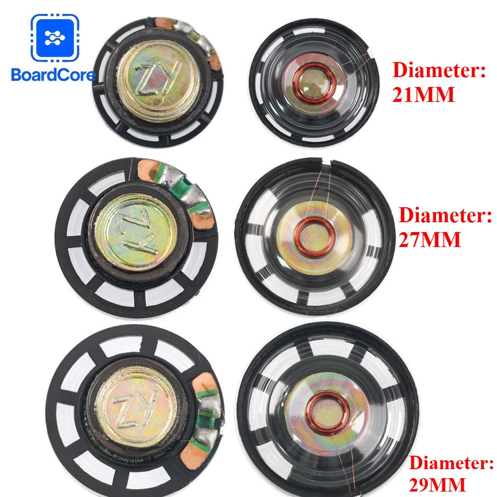5Pcs Speaker 21MM 27MM 29MM 0.25W 8 Ohm Mini Speaker 8 Ohm 0.25 Watt Loudspeaker Tape Recorder Horn Buzzer For Toy Car DIY