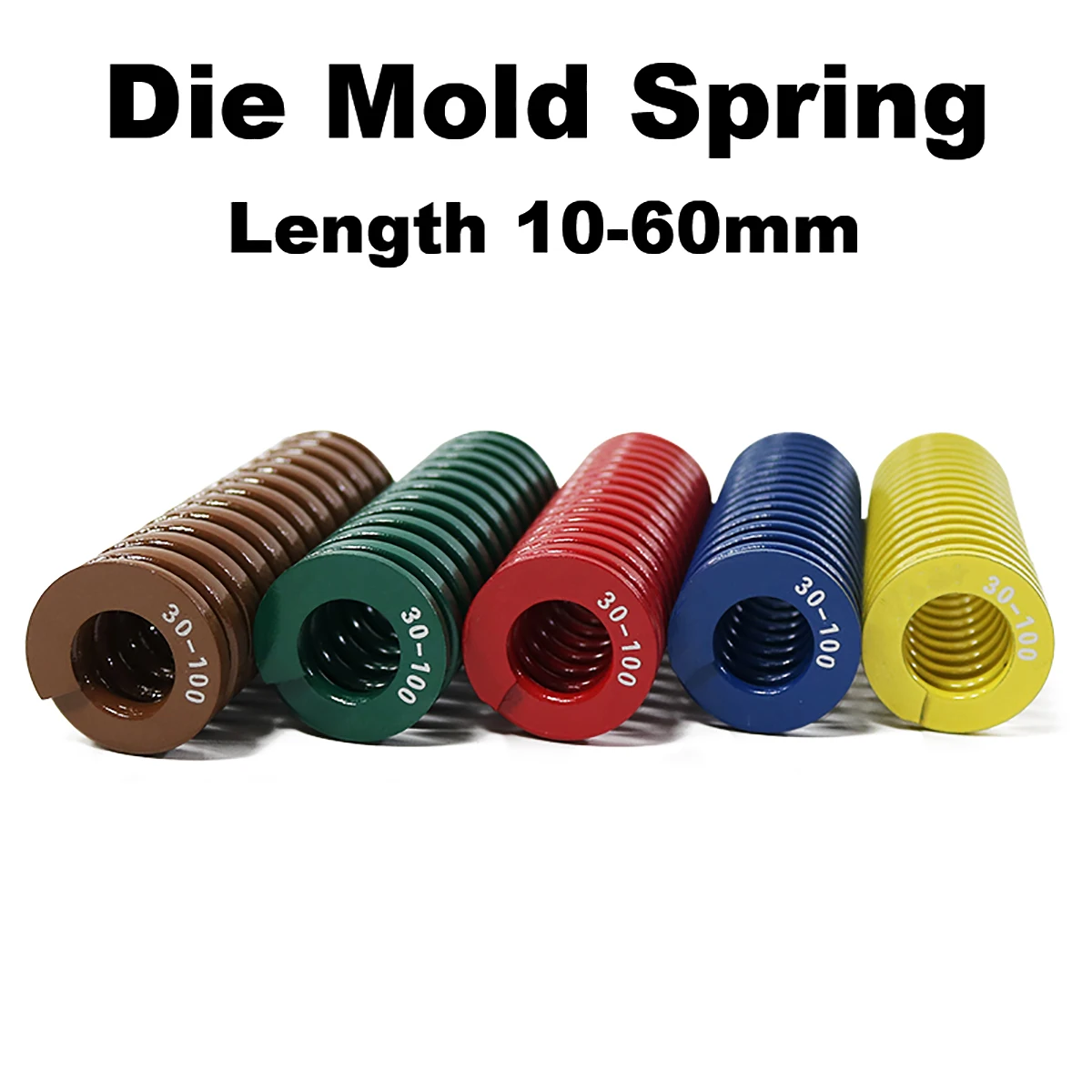 

10Pcs/lot OD 6mm ID 3mm Compression Spring Loading Die Mold Spring Length 10-60mm Yellow/Blue/Red/Green/Brown