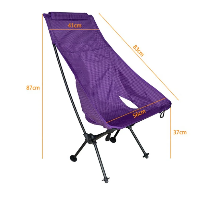 

830g Ultralight High Back Foldable Portable Durable Camping Moon Chair 7 Series Aluminum for Garden Outdoor Beach Use