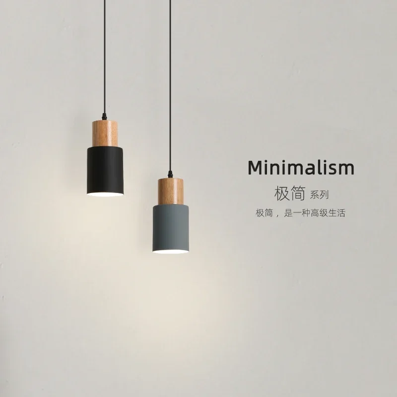 Minimalist Single Head Small Hanging E27 Lighting Fixtures Modern Nordic Pendant Lamp Bedroom Bedside Chandelier Restaurant Bar