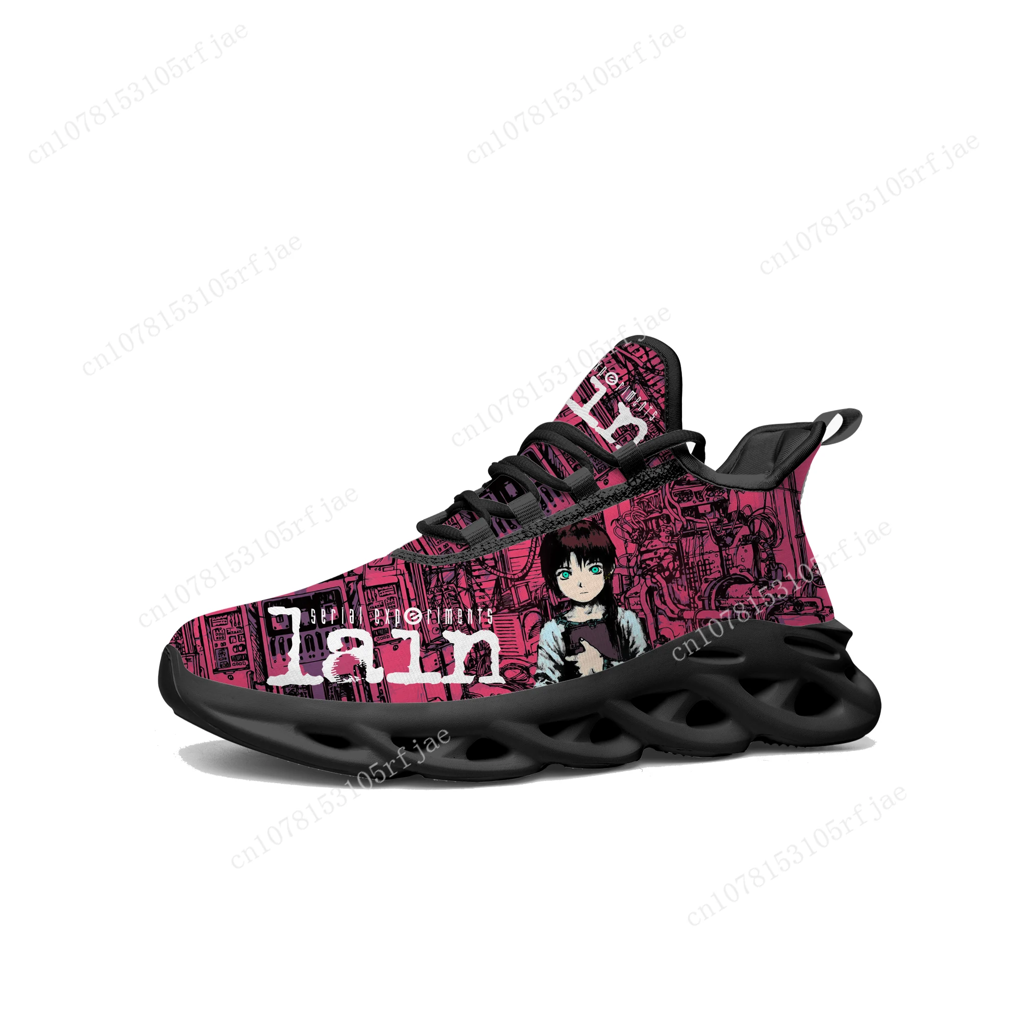 

Serial Experiments Lain Flats Sneakers Hot Cartoon Game Mens Womens Sports Running Shoes High Quality Tailor Made Lace Up Shoes