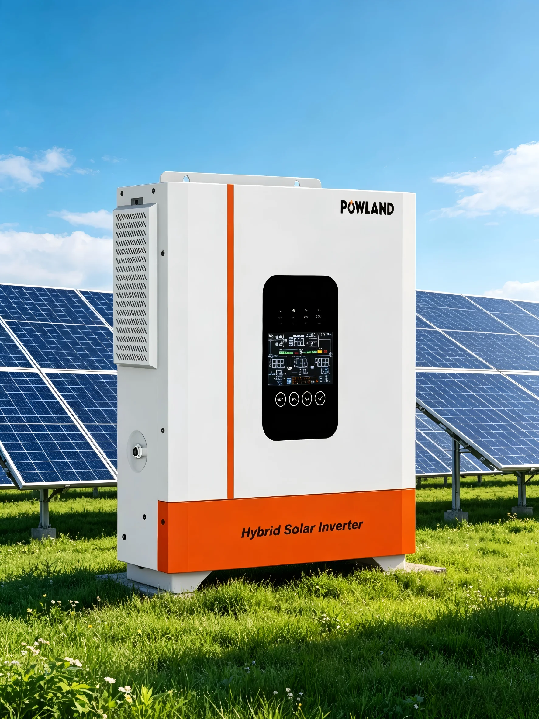 POWLAND 12000W 48V Solar-Hybrid-Wechselrichter Reine Sinuswelle 230V Netzgekoppelt und Netzunabhängig mit Dual-MPPT und 160A PV-Ladegerät für Photovoltaikmodule