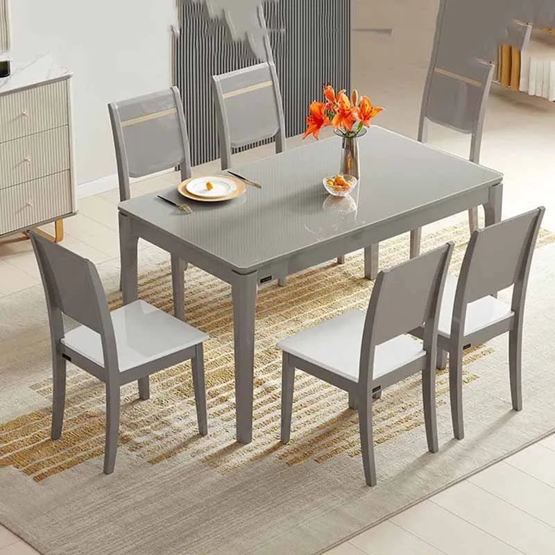 

Waterproof Rectangular Dining Table Chairs Unique Modern Living Room Tables Restaurant Nordic Big Mesas De Jantar Home Furniture