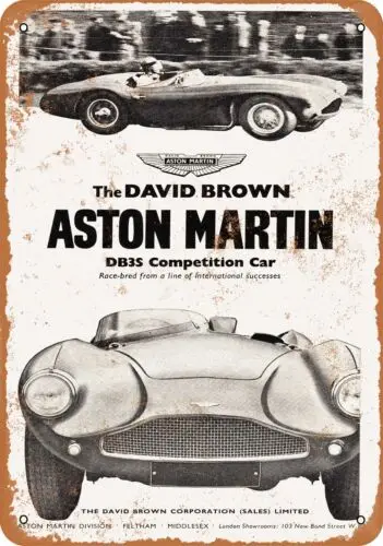 Metal Sign - 1955 Aston-Martin DB3S Competition Car - Vintage Look Reproduction