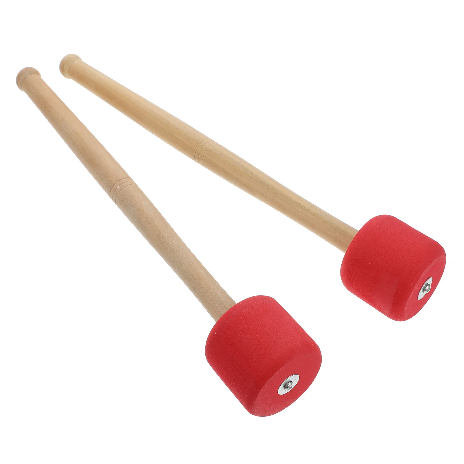 Martillo de tambor grande, cabeza de espuma, mango de madera, mazos de percusión ligeros para práctica de bombo, piezas de instrumentos musicales, 2 uds.