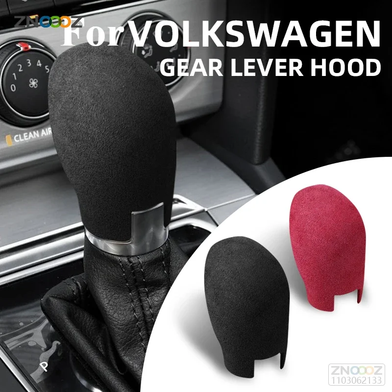 Car Gear Head Shift Trim Accessories Italy Super Suede Cover For Volkswagen Santana Tiguan Lavida Lamando Golf Touran