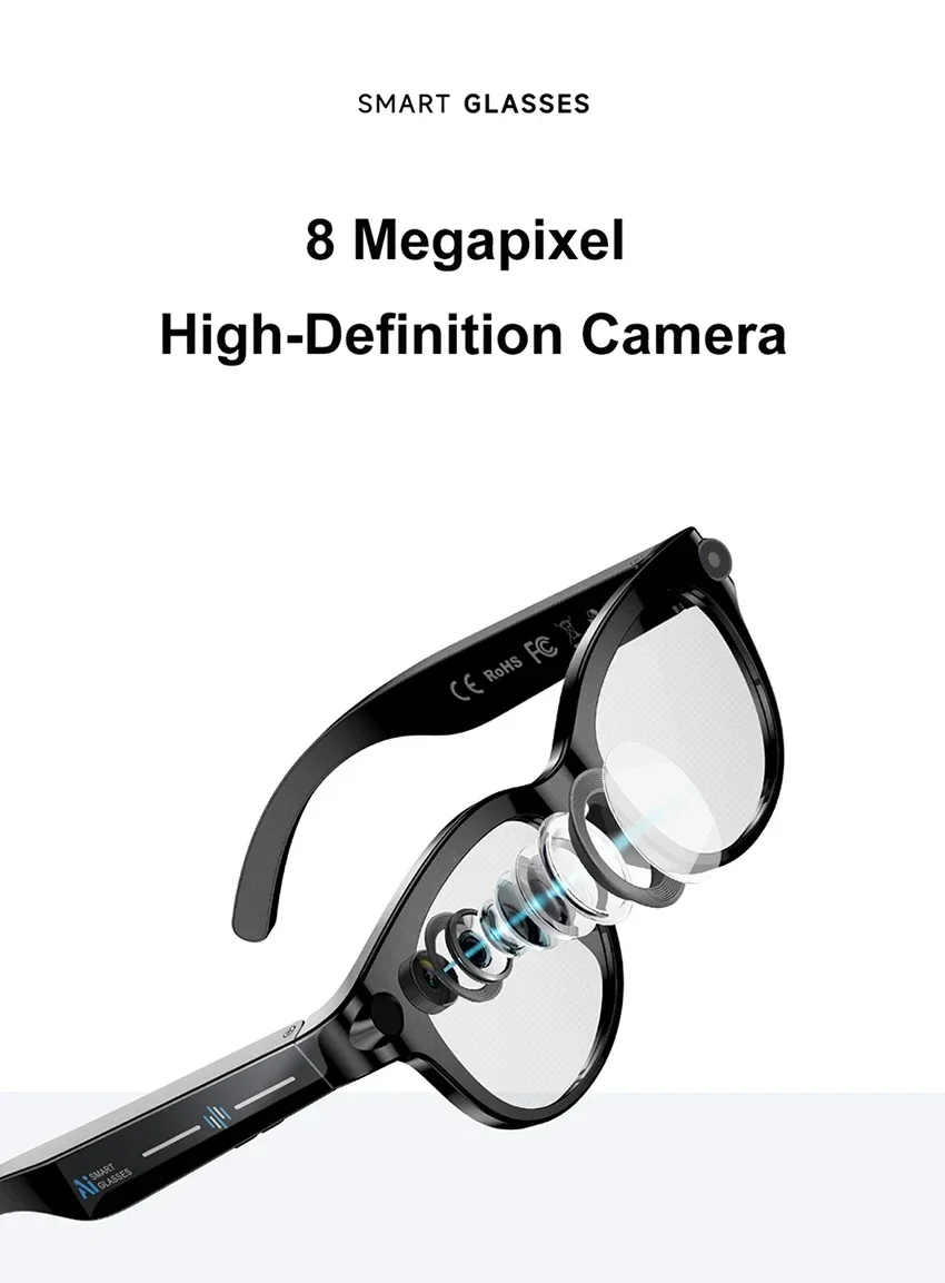 Lenovo ThinkPlus AI Smart-Brille mit Übersetzungsfunktion, Bluetooth, Sprachaufzeichnung, Musikwiedergabe – intelligente Sonnenbrille für Damen und Herren. – Detail 4