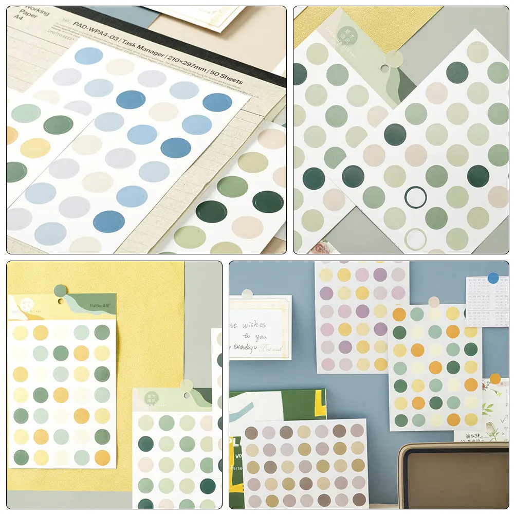20Sheets Color Dot Stickers Coding Labels Translucent Colorful Self-Adhesive Stickers for Notebook Planner Calendar Diary