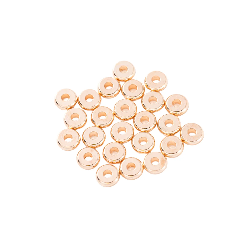 10/20/50/100Pcs Metal Copper Rose Gold Flat Round Loose Spacer Beads DIY Jewelry Making Bracelet Necklace Earring Accessories - Image 4