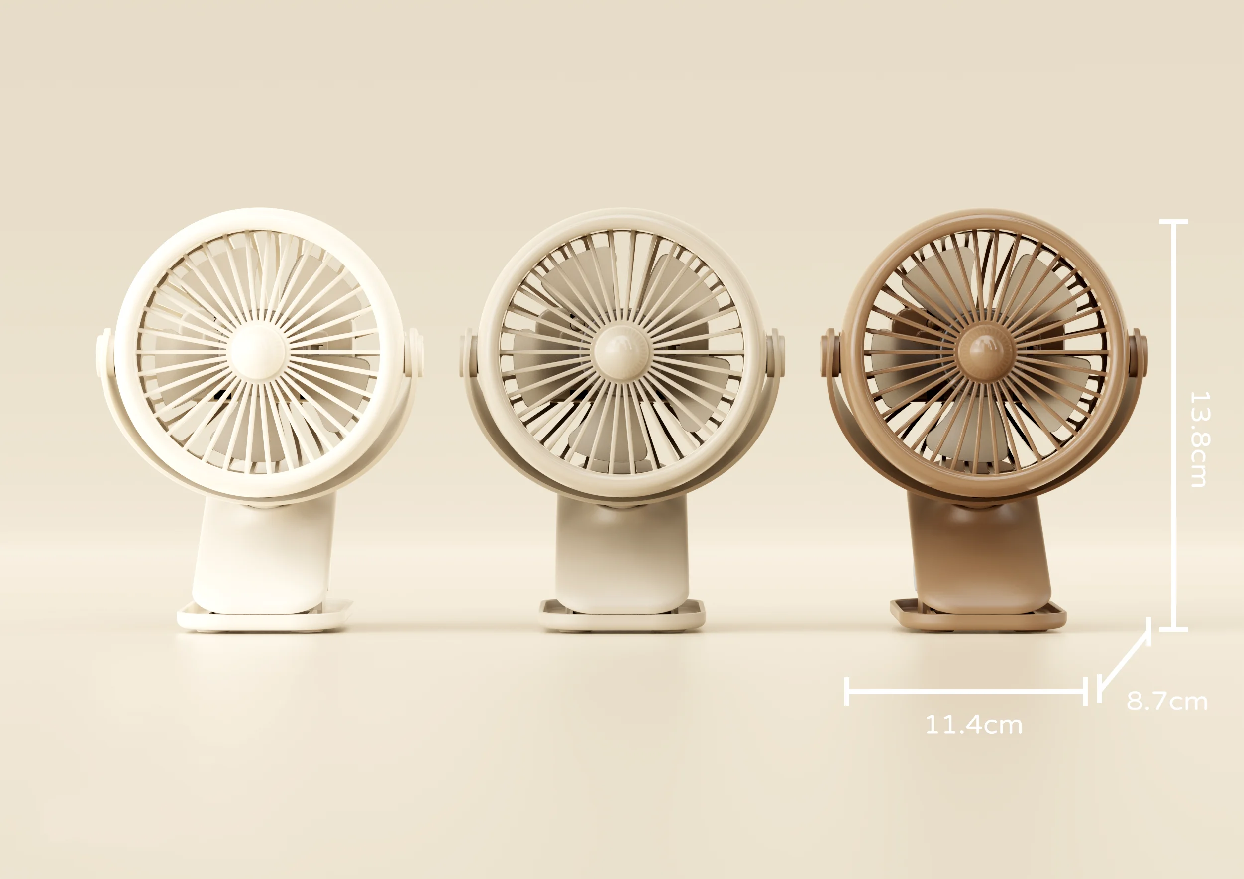 YM88221-Ventilador de pared de escritorio con clip informal 360 °     Voltear con luz, tres niveles de viento fuerte, ligero y portátil