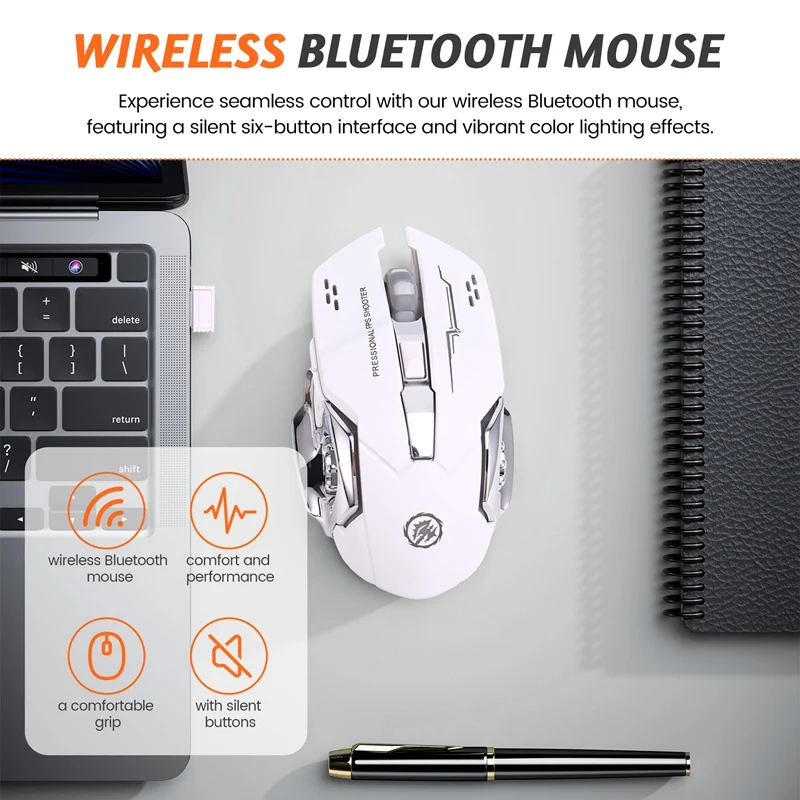 Silent Wireless Mouse USB Rechargeable Gaming Computer Rechargeable Bluetooth Mouse For PC And Laptop