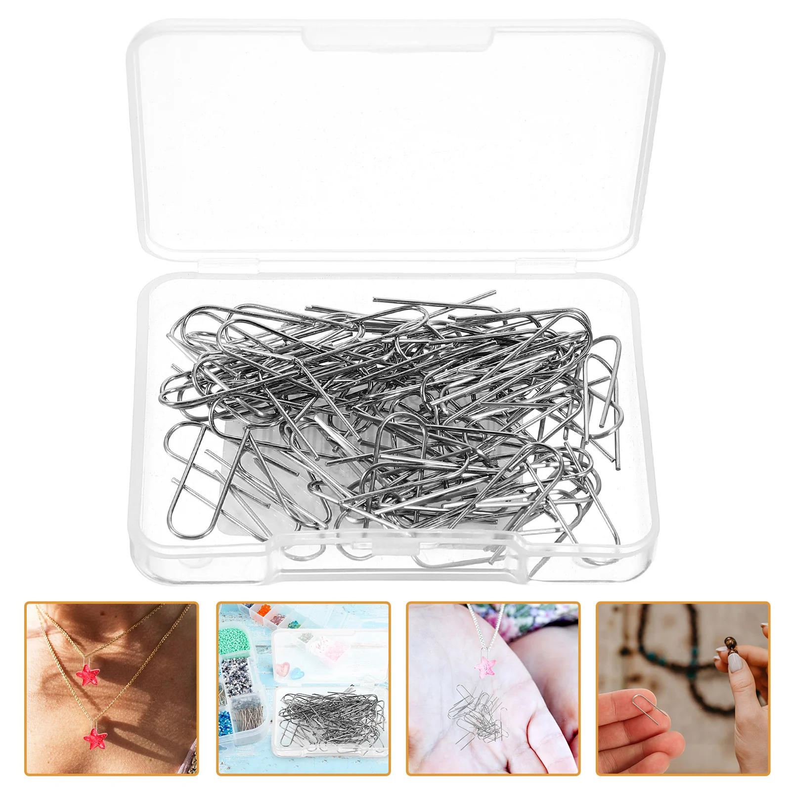 

100 Pcs Shape High Temp Wire for Ceramics Jump Ring Tools Hooks U-shape Ear Nichrome
