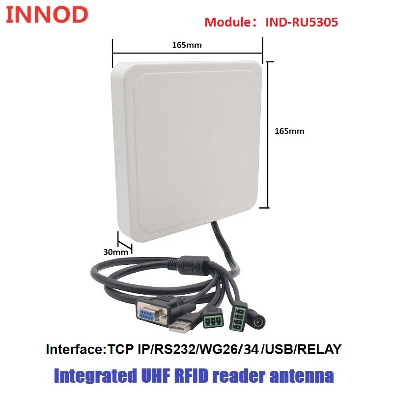 1-4m Uhf Rfid Reader Long Range Built in 4dbi Circular Antenna RS232 WG26 WG34 USB RELAY Ethernet for Vehicle Management