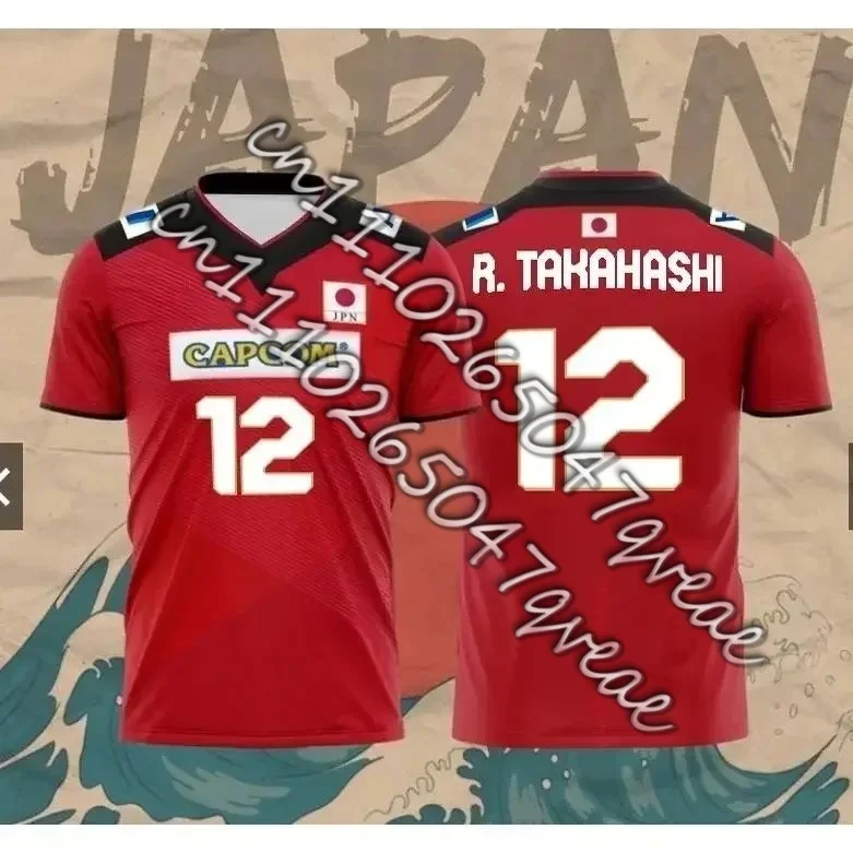 

Японский волейбольный трикотаж для мужчин и женщин, одежда R.T болаashi No.21 Ishikawa No 14, спортивная повседневная дышащая быстросохнущая свободная футболка