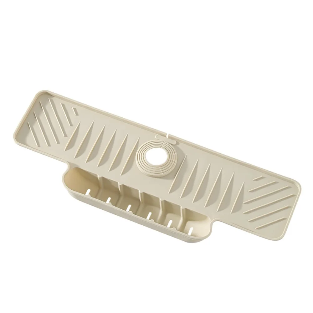 

Quick Dry Faucet Splash Pad Non Slip Foldable Silicone Water-draining Mat Slope Design Cuttable Water Drip Catcher Kitchen Use