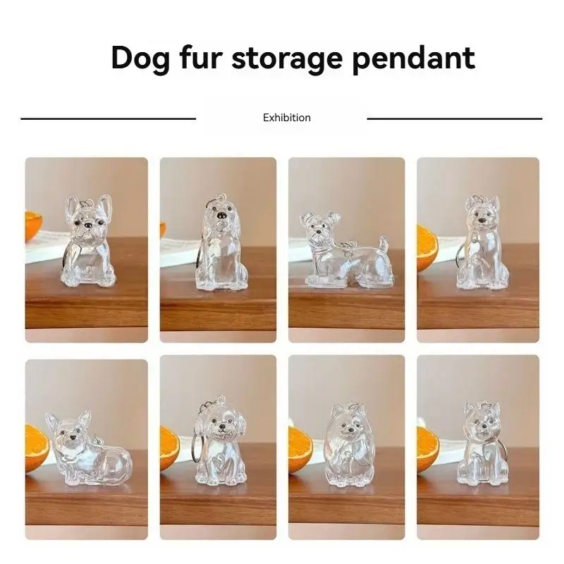 كبيرة الحجم الكلب تخزين الشعر قلادة المفاتيح شفافة الحيوانات الأليفة الفراء تذكار كبسولة DIY بها بنفسك الديكور الهدايا التذكارية لمحبي الحيوانات الأليفة #6