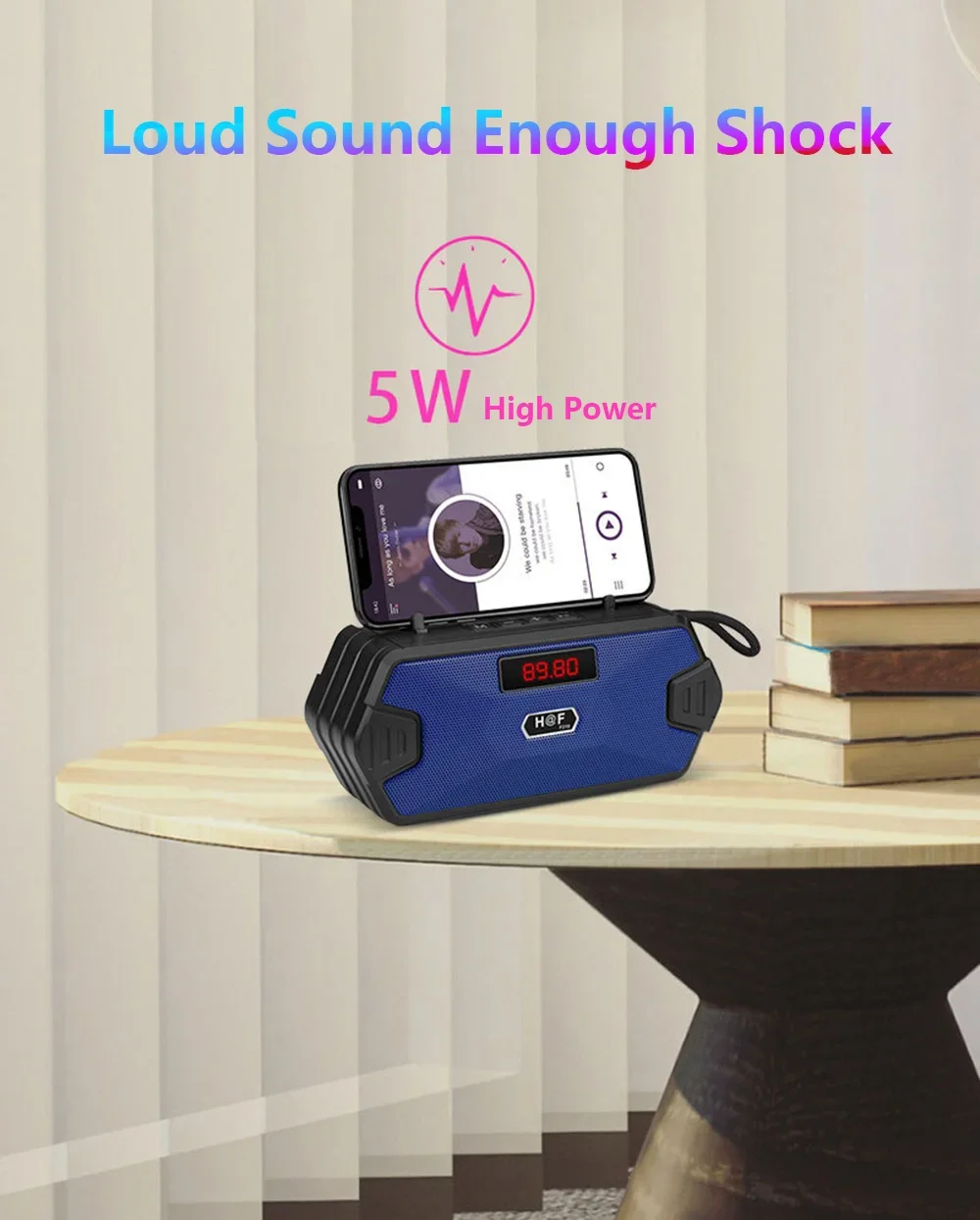 Bass Hifi portátil para exteriores Aux inalámbrico Bluetooth altavoz Radio FM receptor música caja de sonido Subwoofer M