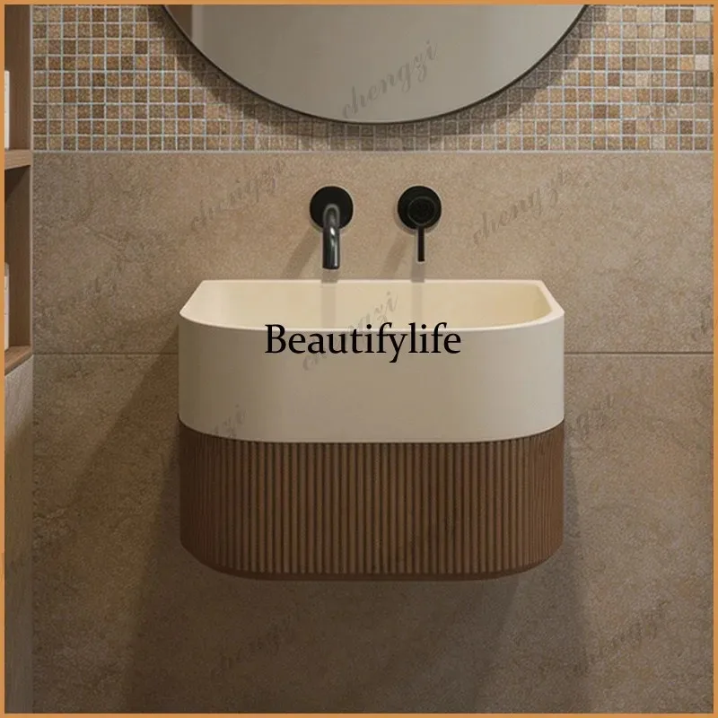 K153  Z1385 medieval style walnut pattern wall-mounted wall-type washbasin small washbasin integrated bathroom washbasin