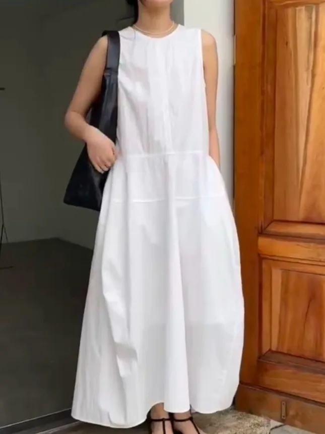 

Белый жилет Svel Dr, женская летняя новая матовая длинная юбка для похудения с высокой талией, корейская длинная юбка для поездок на работу Faion