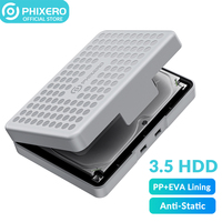 PHIXERO 3.5 Inch HDD SSD External Case Hard Drive Storage Box with EVA HD Disk Cover Housing Hardcase Shell Caddy Bag for PC New