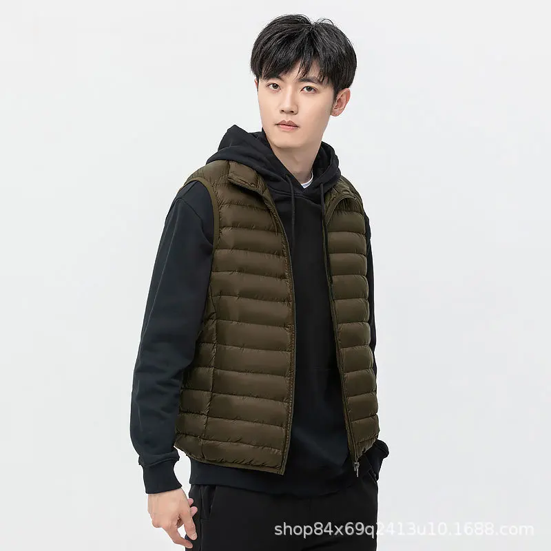 Down Vest for Men Fashionable and Trendy Lightweight Warm and Plush Slim Fit Autumn and Winter Vest