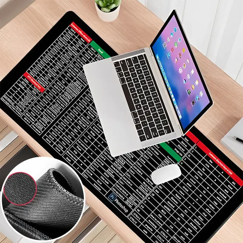 Anti-Slip Keyboard Pad Anti-Rutsch-Tastatur-Pad Quick Key Super Large- With Office Software Pattern Shortcut Mouse Pad Mat