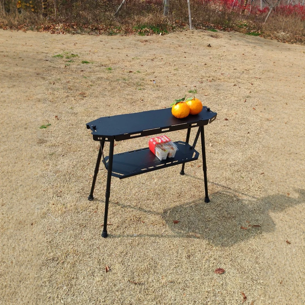 يمكن توسيع طاولة التخييم من السلسلة التكتيكية الخارجية وتنوعها، محمولة قابلة للطي للتخزين من سبائك الألومنيوم