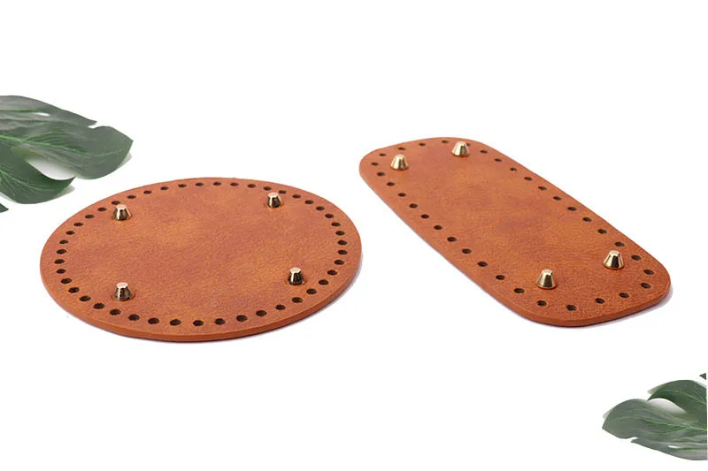 5Sizes Handmade Bottom PU Leather Women Purse Wear-Resistant Rectangle Accessories Parts For Handbag Knitting Bag Bottom