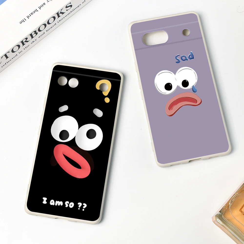 Cartoon Funny Face Phone Case for Google Pixel 8 8Pro 7a 7Pro 7 6a 6 6Pro Luxury Silicone Soft Protection Back Cover Capinha