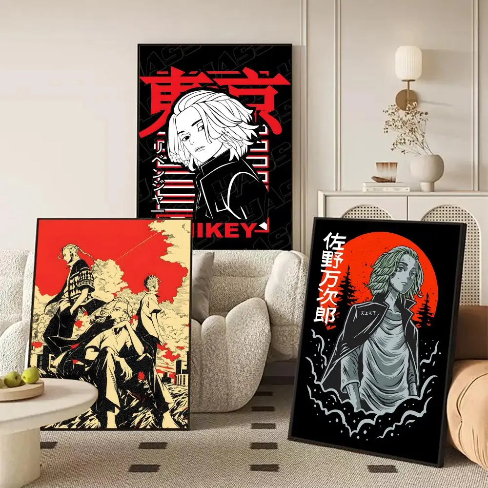 T-Tokyo Revengers Mikey Poster Canvas painting with prints Home bedroom living room decoration gift