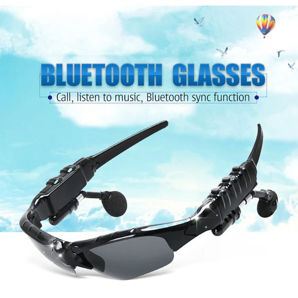 Óculos de sol polarizados sem fio, lentes polarizadas com proteção UV, fones de ouvido para reuniões, viagens, esportes