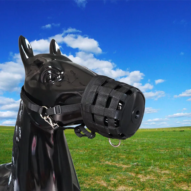 Polypropylene Webbing Horse Muzzle With Soft Flannel Lining Anti-Bite Anti-Graze Horse Halter TE1005 Equestrian Supplies