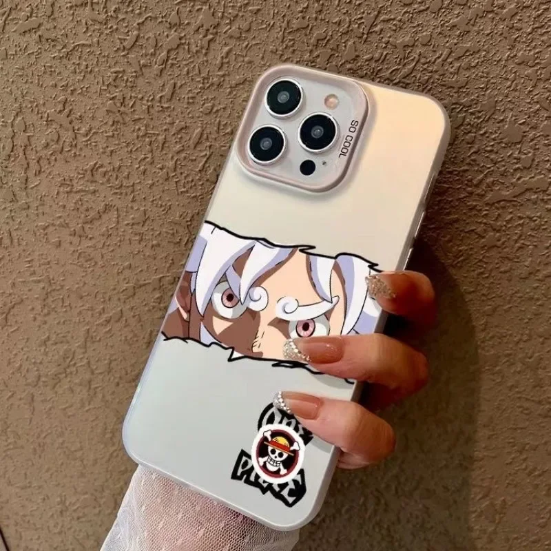 

One Piece Cartoon Cute Anime Peripheral Monkey D Luffy Roronoa Zoro Suitable for Apple 16 Pro Color Silver Phone Case Premium