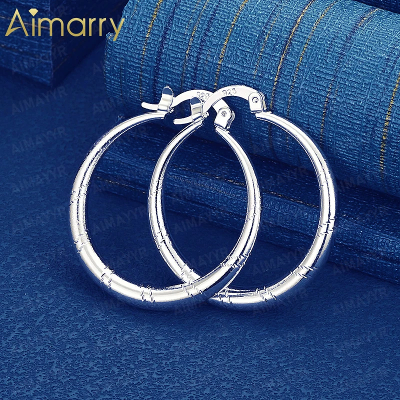 Women's Bamboo Patterned Earrings, 925 Sterling Silver