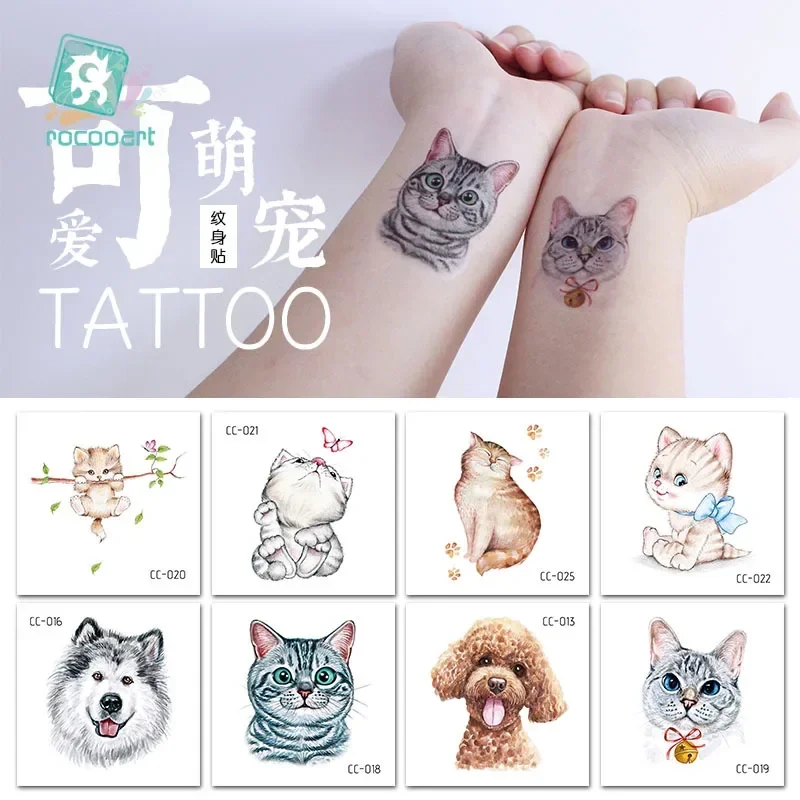 Small Fresh Temporary Tattoo Sticker Cartoon Animal Dog Cat Rabbit Children's Face Sticker