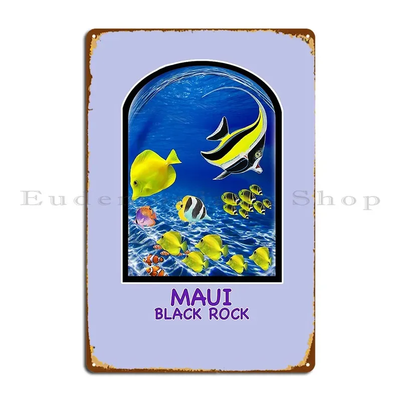 Snorkeling Maui Black Rock Metal Plaque Home Cave Decoration Cinema Create Tin Sign Poster