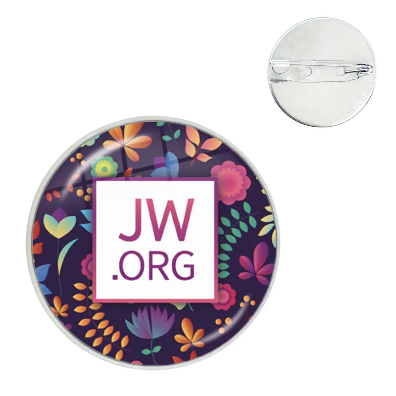 New Fashion JW.ORG Lapel Pins Steampunk Jehovah's Witnesses Collar Pin Glass Gem Photo Cabochon Brooch Jewelry Gift