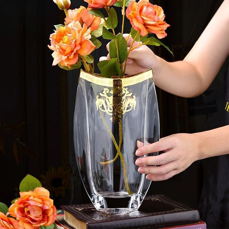 European light luxury creative crystal glass vase ornament household living room hydroponic vase insertion vase living room