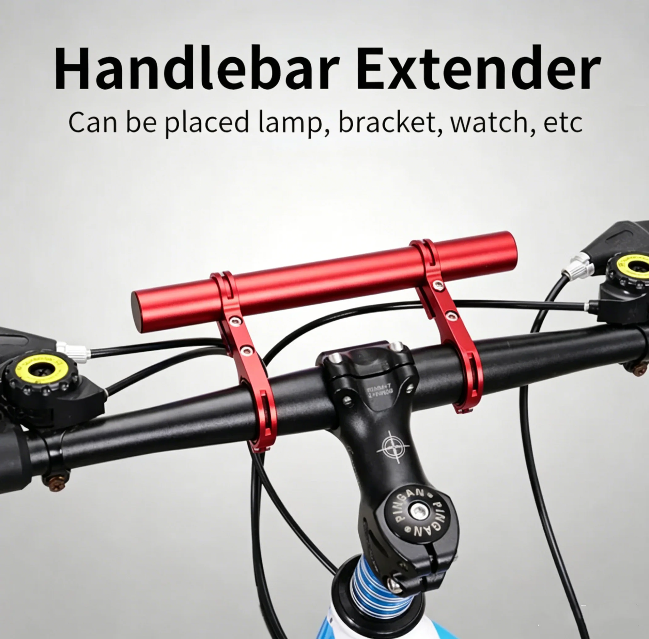 Bike Handlebar Extender Mount 20CM Aluminum Alloy Extension Frame Multifunctional Cycling Headlight Bracket Lamp Holder Riding