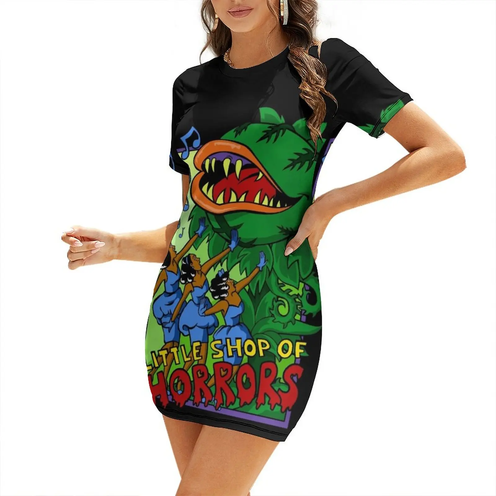 

Little Shop of Horrors Short Sleeved Dress dress for women 2024 Women's summer suit beach outfits for women