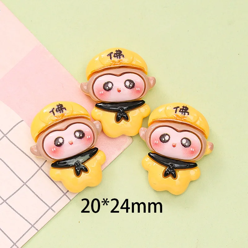 20pcs Mix Cute Resin Cartoon Monkey King Charms Flatback Cabochon DIY Findings Nail Arts Phone Case Decoration Resin Accessory